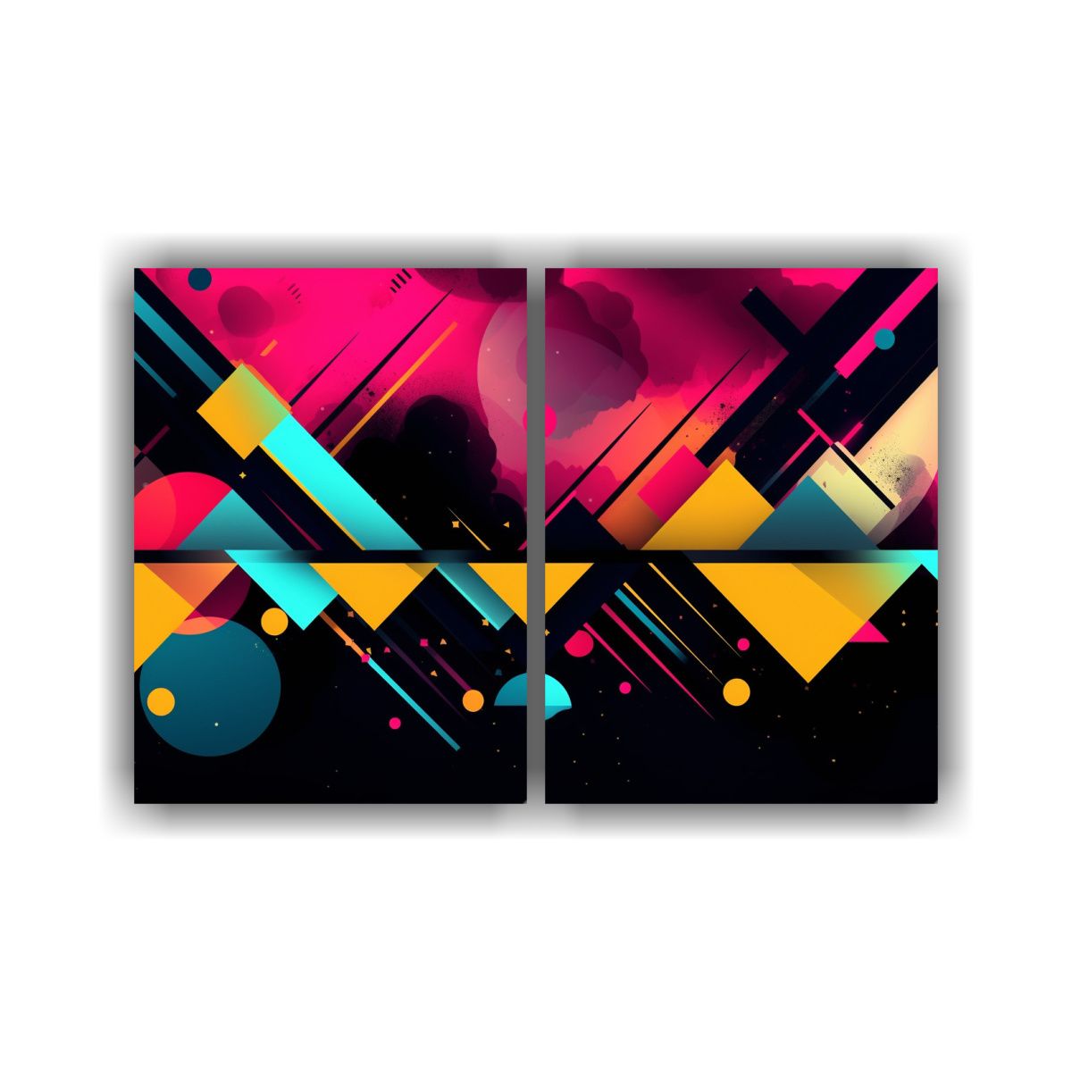 GENERICO - Arte Geométrico Divertido En CMYK De Alta 120x80 Cm
