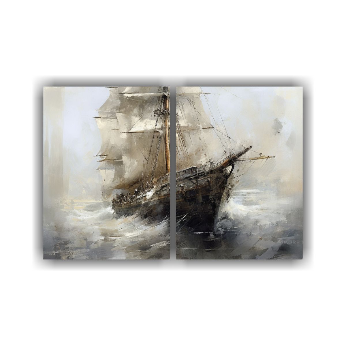 GENERICO - Cuadros De Decoración Marina Con Velero En El 120x80 Cm