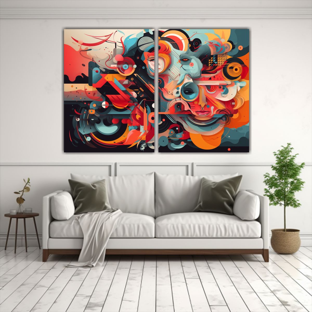 GENERICO - Pinturas Abstractas En Lienzo Con Movimiento Y 120x80 Cm