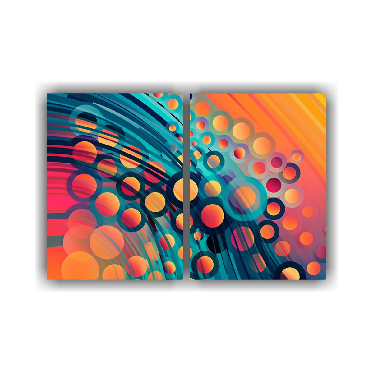 GENERICO - Cuadros De Estilo Galería Con Círculos Radiales 120x80 Cm