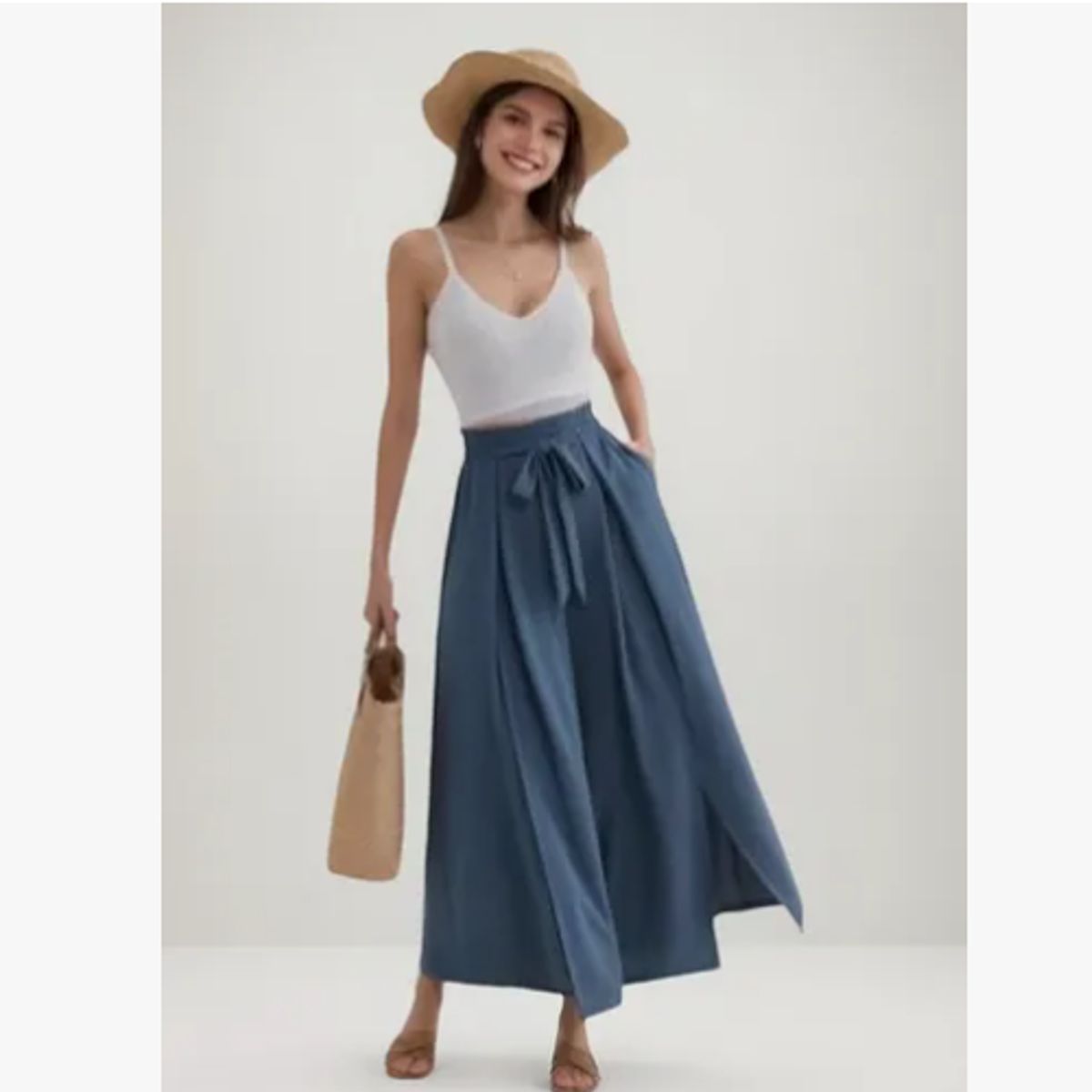 AGW - Pack 3 Faldas Lino Mujer Colores Surtidos