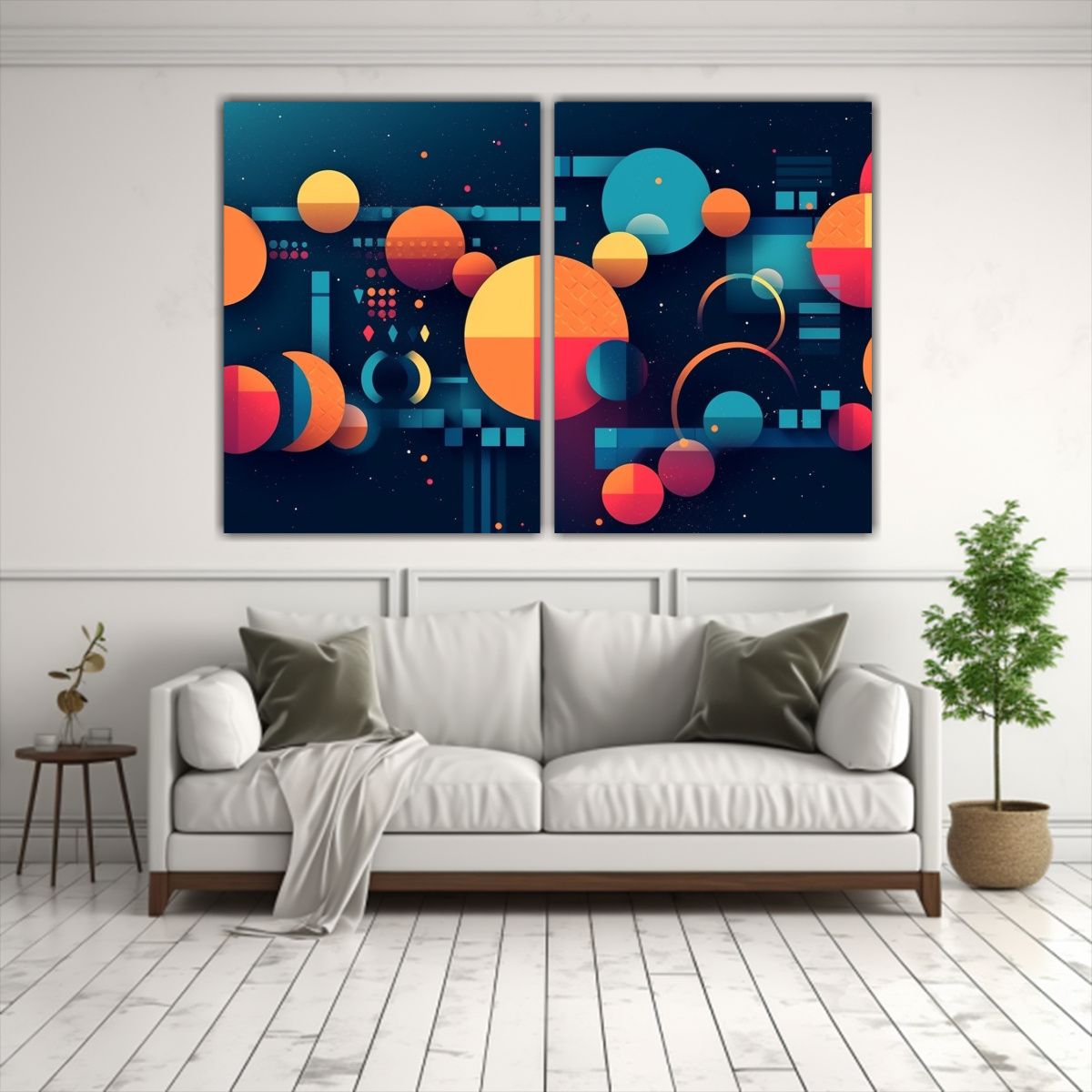 GENERICO - Cuadros Geométricos Abstractos Inspirados En El 120x80 Cm