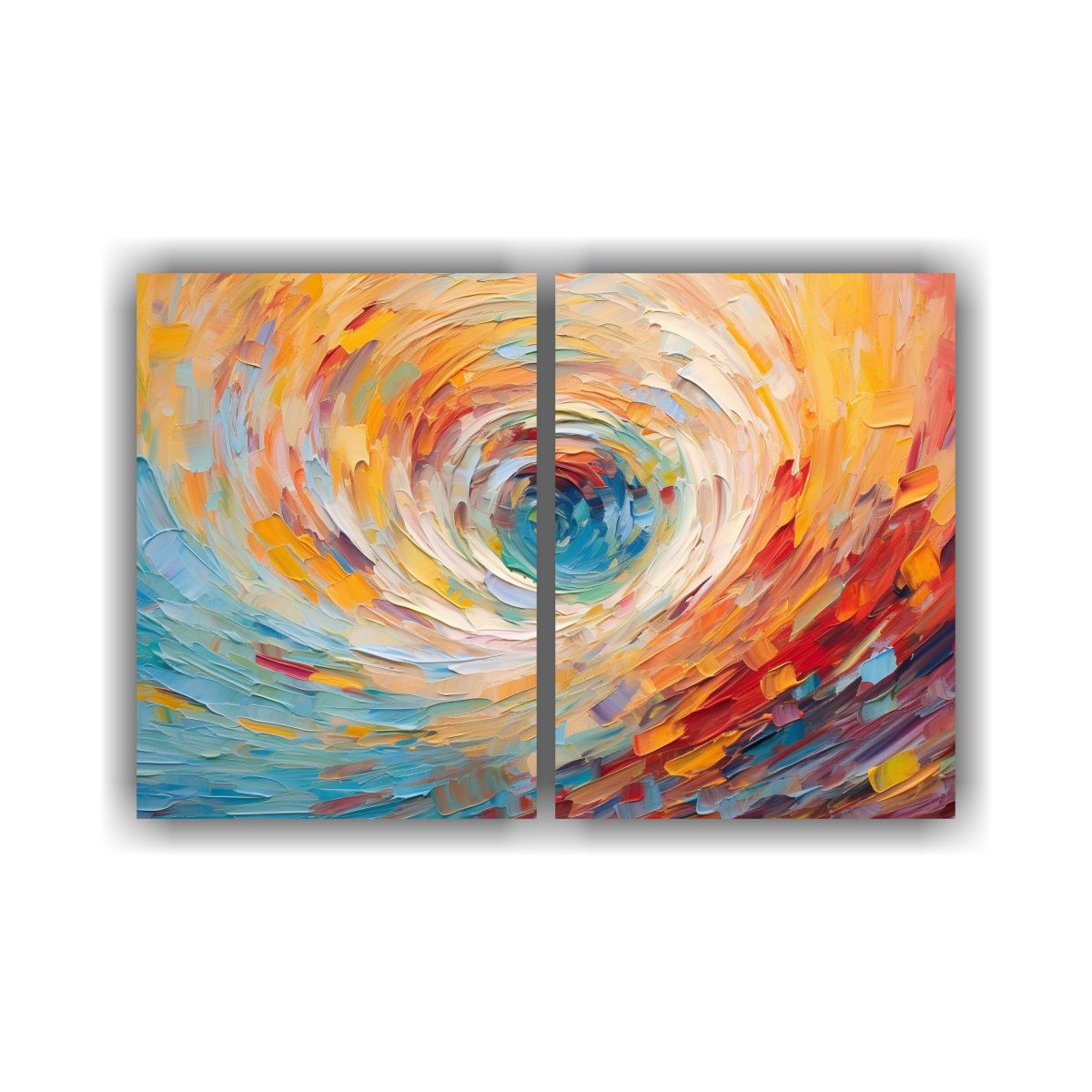 GENERICO - Pintura Abstracta En Lienzo Con Remolino De 120x80 Cm