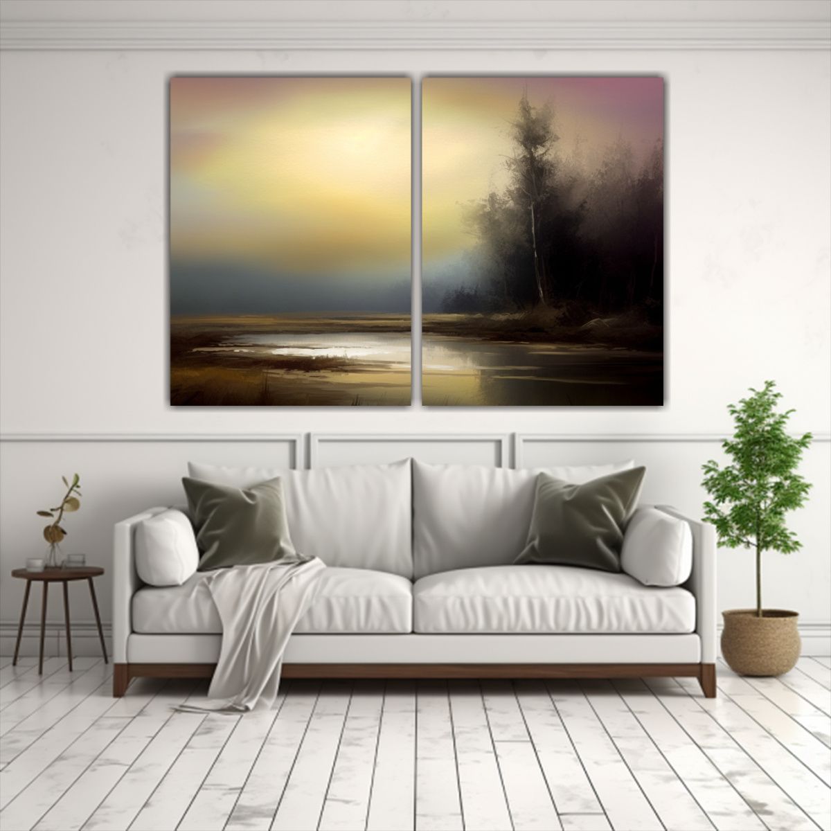 GENERICO - Pintura Al óleo Paisajística 8k Con Niebla 120x80 Cm