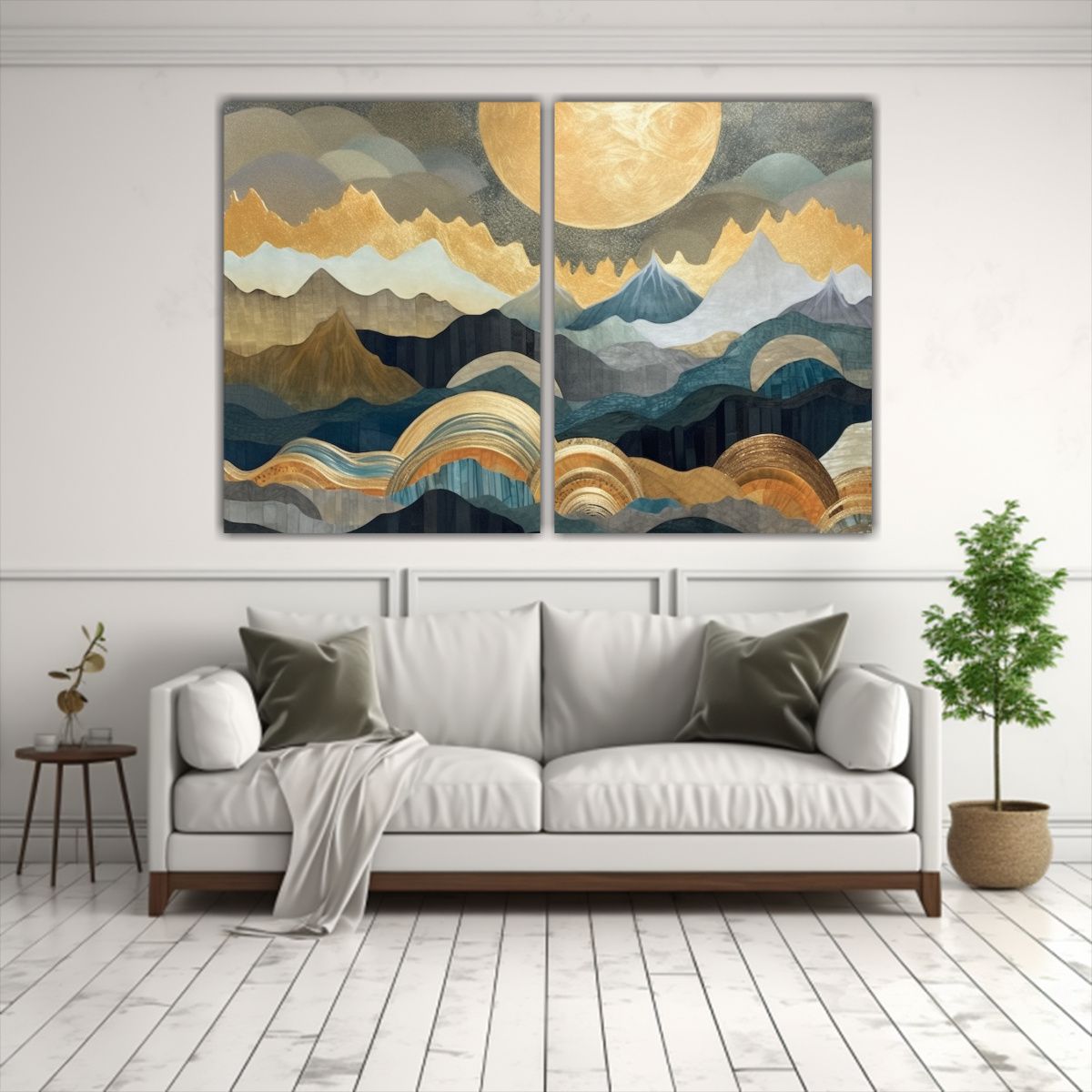 GENERICO - Arte Paisajístico Estilo Luz Natural Diptico 120x80 Cm