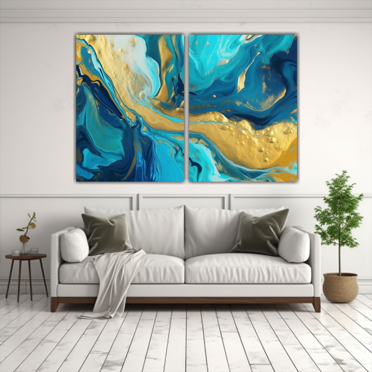 GENERICO - Conjunto 2 Lienzos Diseño Clásico Elegante 120x80 Cm