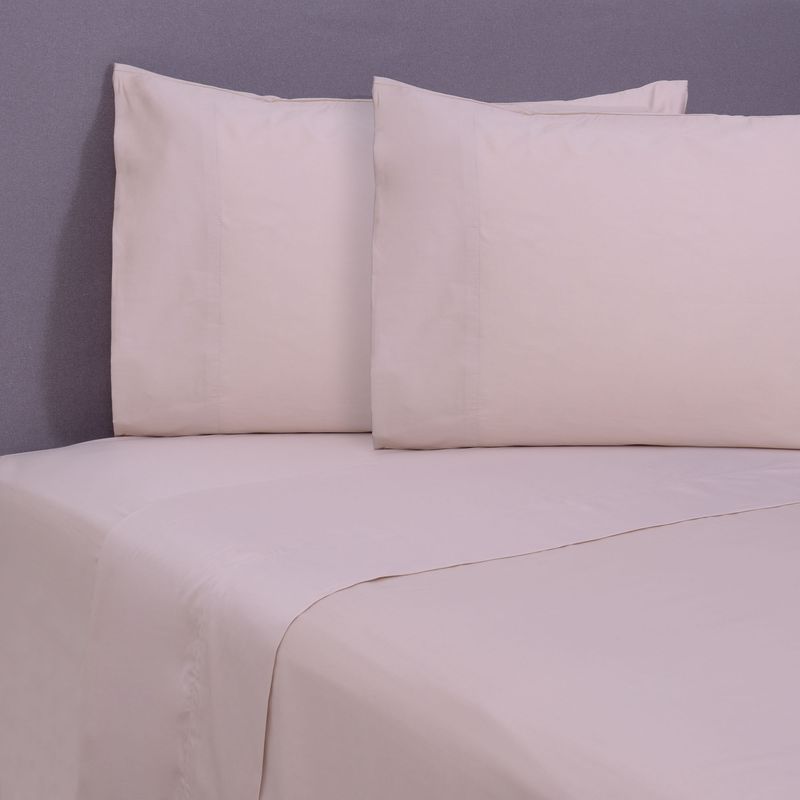 FABRICS - Sábana Bordada 180 Hilos Ramas Beige Fabrics