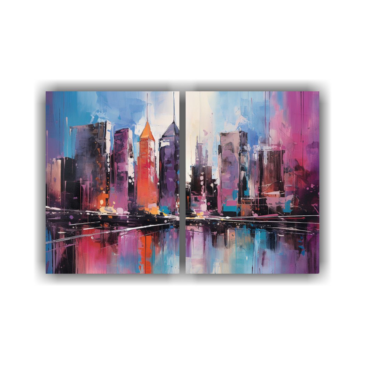 GENERICO - Arte Abstracto De La Icónica Manhattan En 120x80 Cm