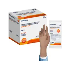 CRANBERRY - Guante Esterile Policloropreno Quirurgico 50 pares talla 8