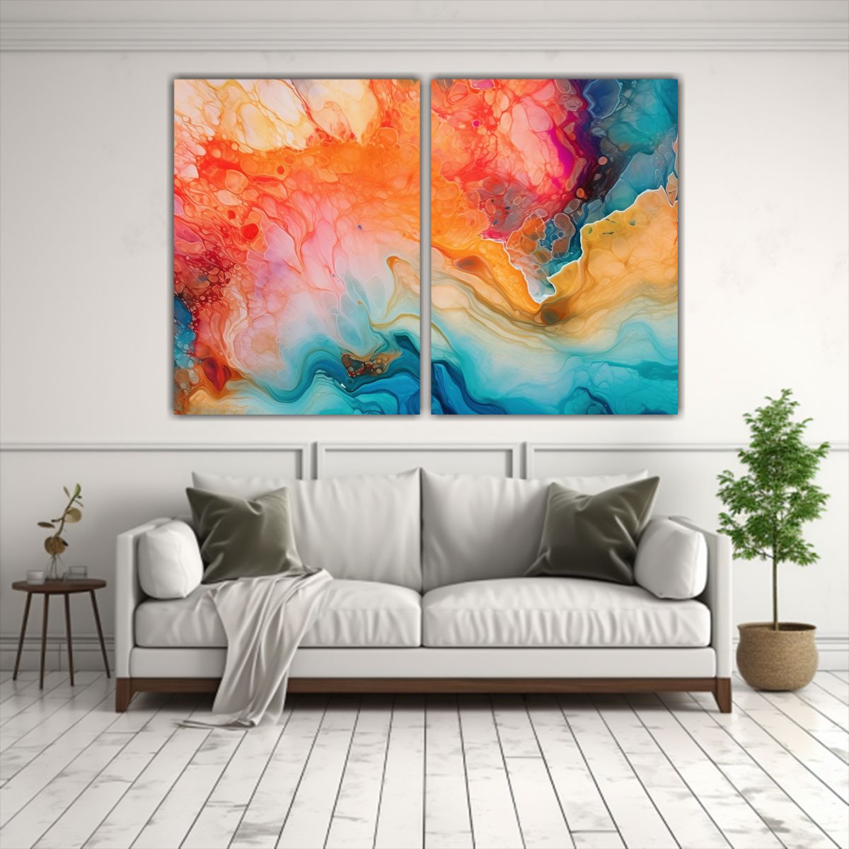 GENERICO - Cuadros De Tela Con Armonía Cromática Y 120x80 Cm