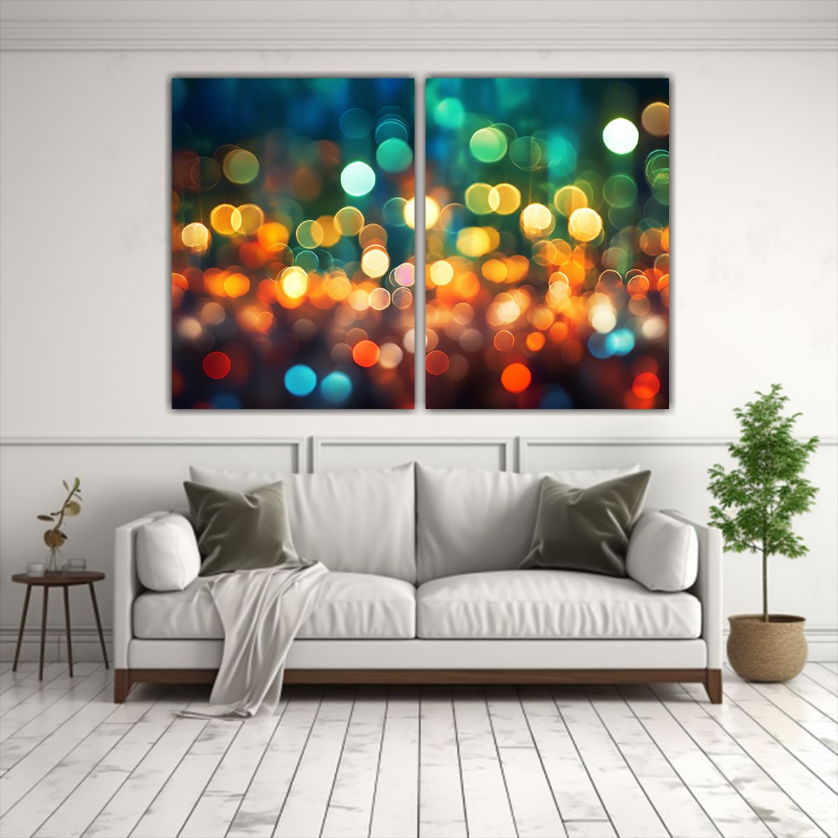 GENERICO - Cuadros Festivos Con Brillante Fondo Bokeh 120x80 Cm