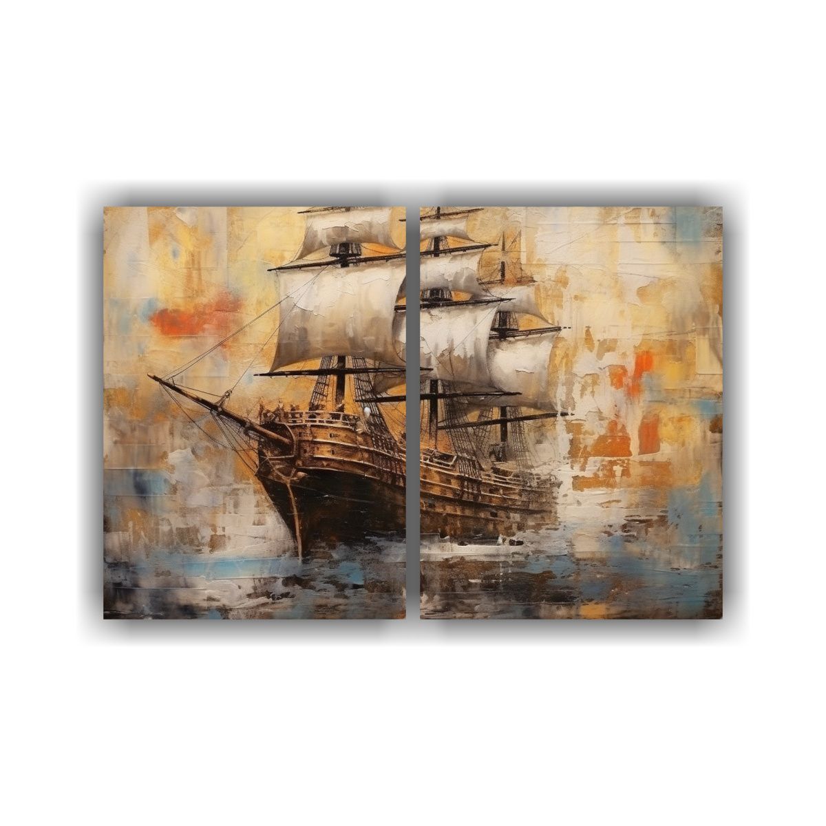 GENERICO - Cuadro Venta Arte Pared Simetría Collage Mixto 120x80 Cm