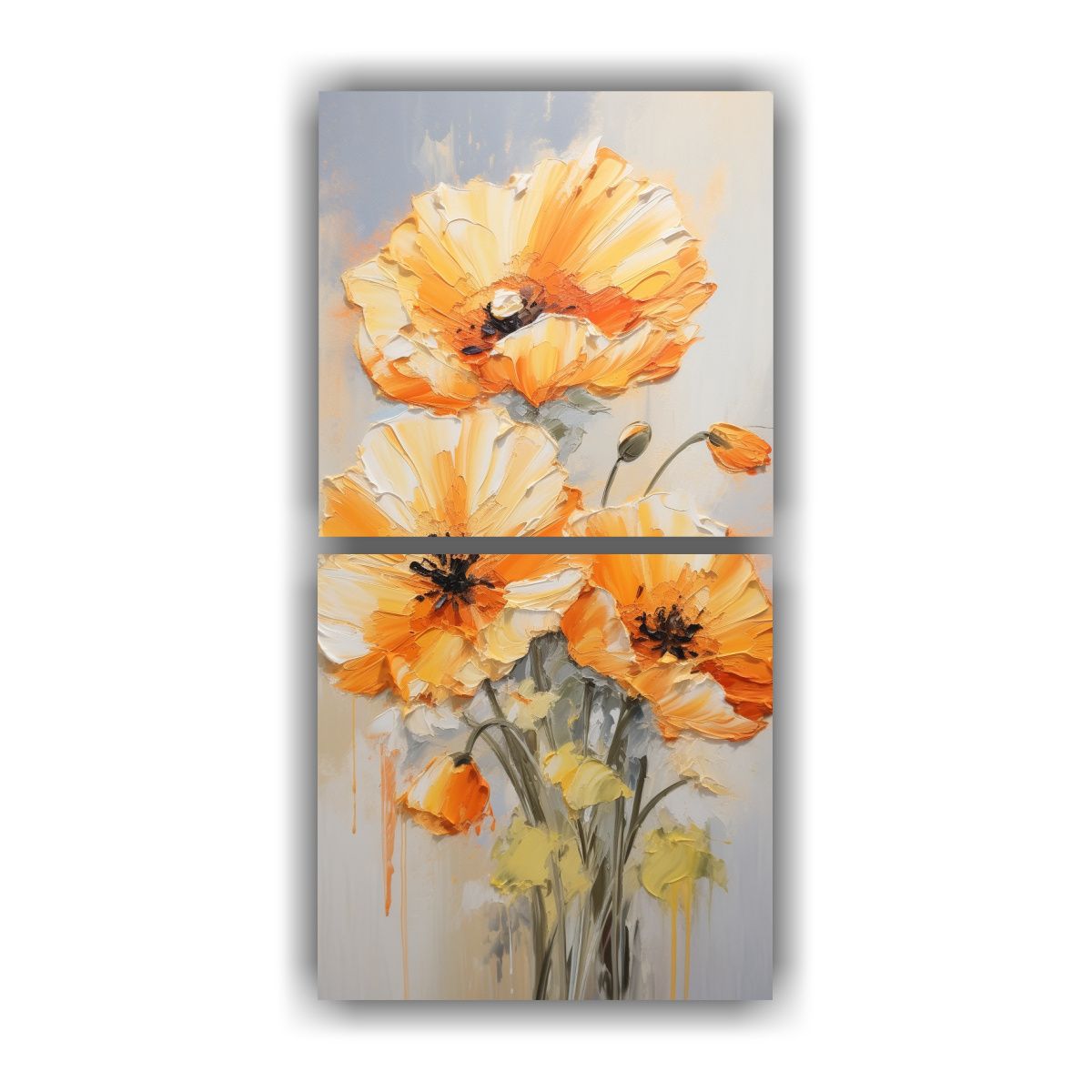 GENERICO - Cuadro De Dos Telas Expresión Estética Estilo 80x160 Cm