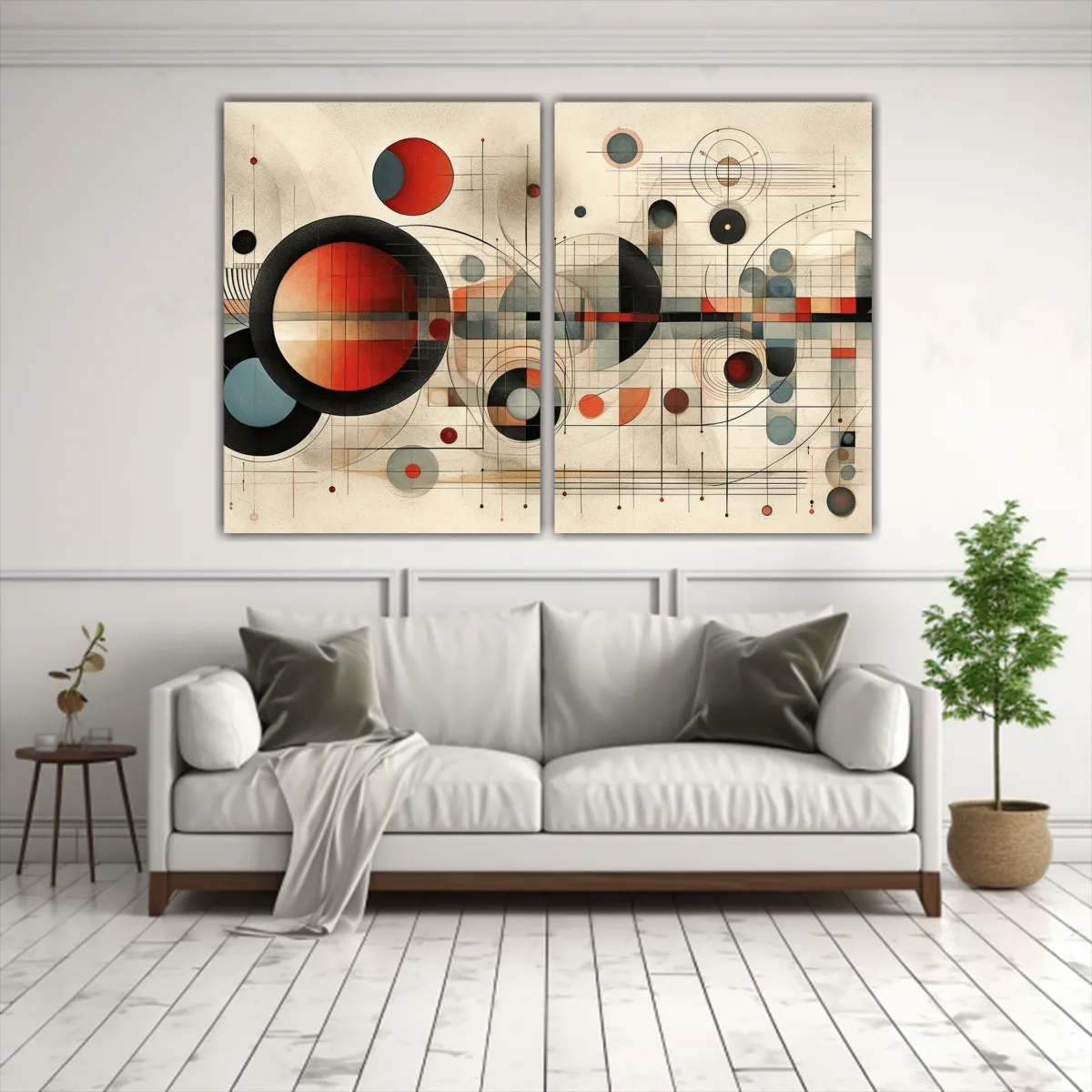 GENERICO - Cuadro Vintage Geométrico Inspiración Rica 120x80 Cm