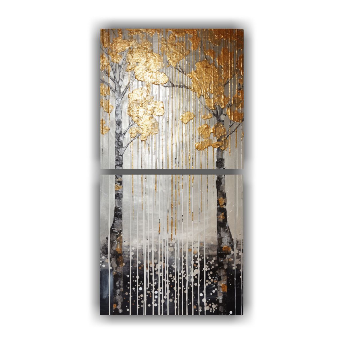 GENERICO - Pintura En Tela Concepto Sala Estilo Dorado Y 70x140 Cm