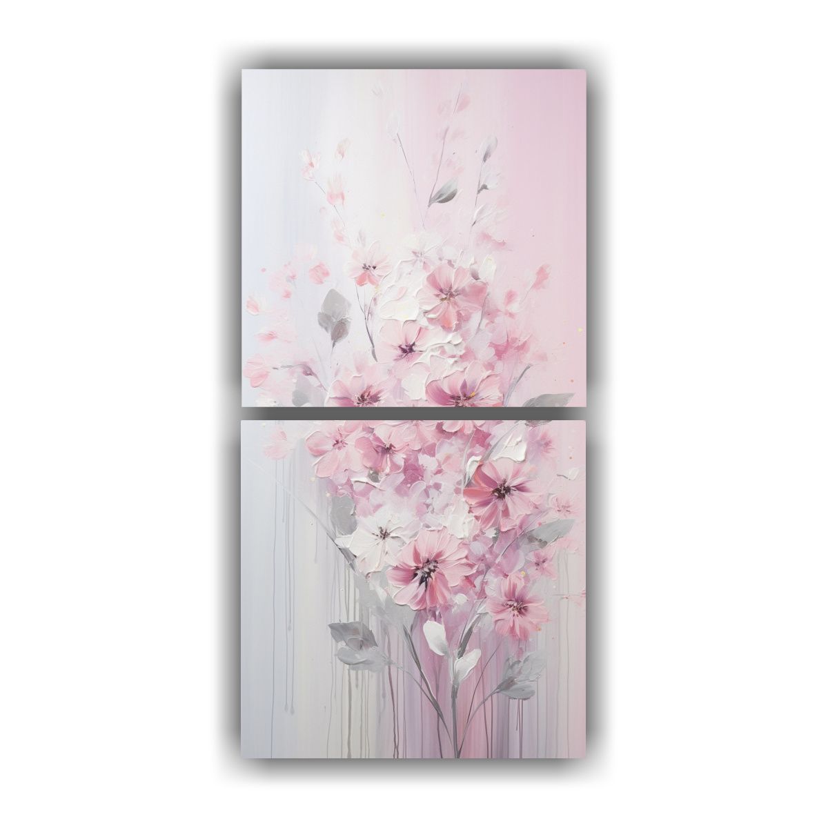 GENERICO - Pintura Decorativa En Rosa Y Plateado En Estilo 70x140 Cm