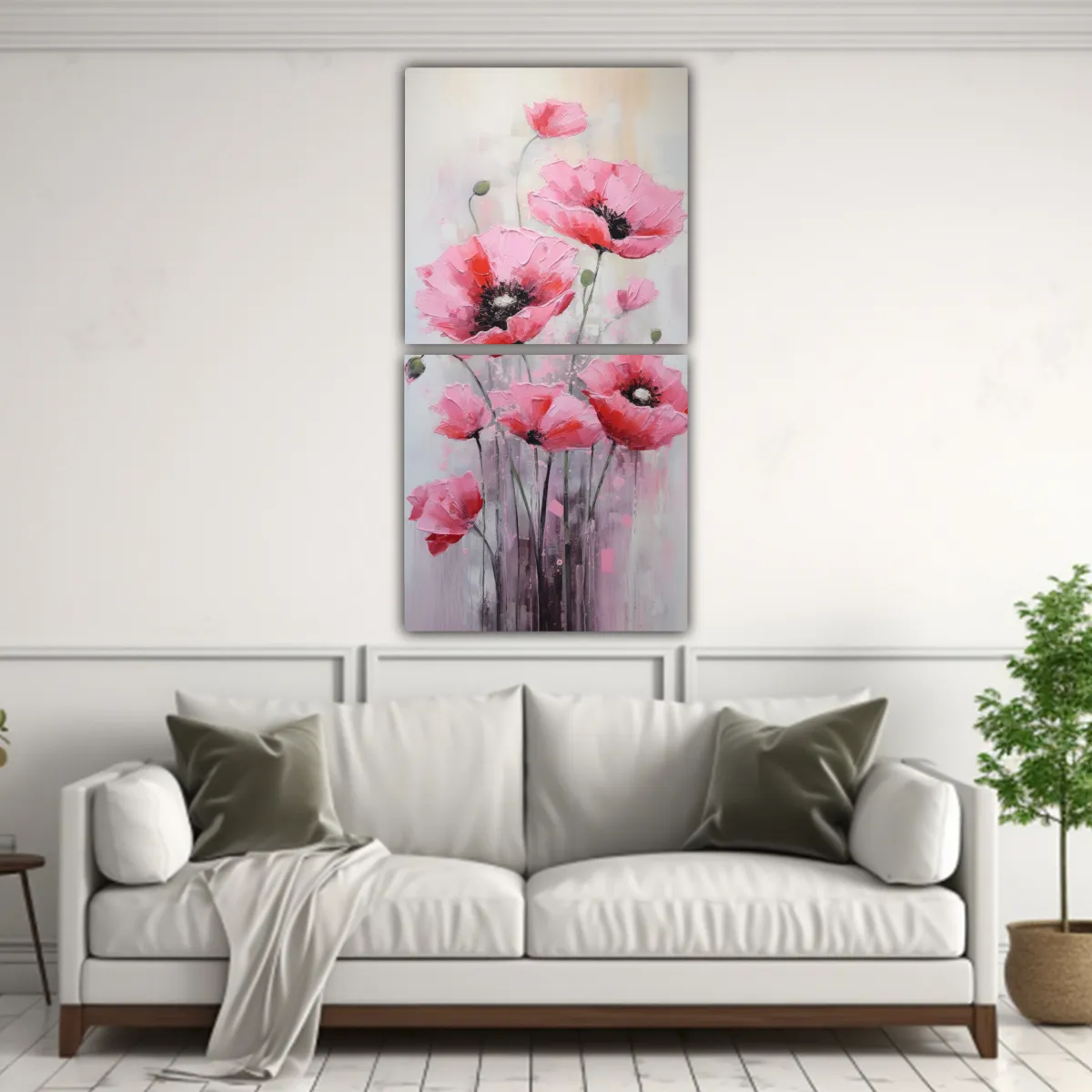 GENERICO - Set 2 Cuadros Decorativos Época Estilo Pintura 80x160 Cm