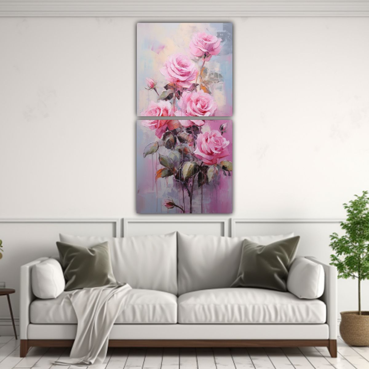 GENERICO - Cuadro De Exposición Moderno Con Dos Telas De 80x160 Cm