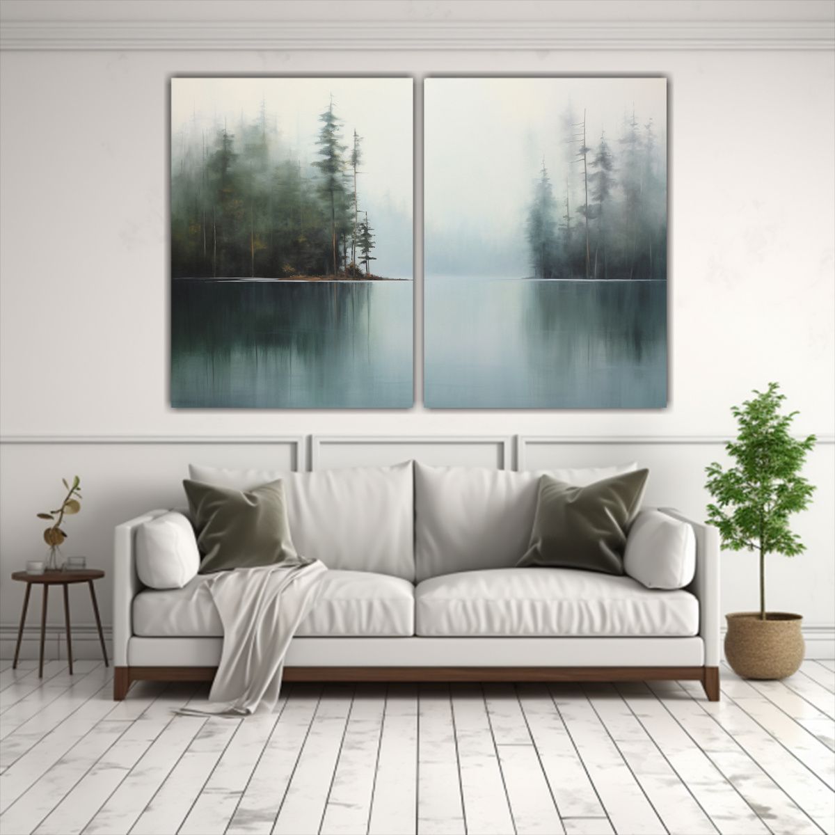 GENERICO - Cuadro Minimalista De Brumosa Vista Sobre Mar En 120x80 Cm