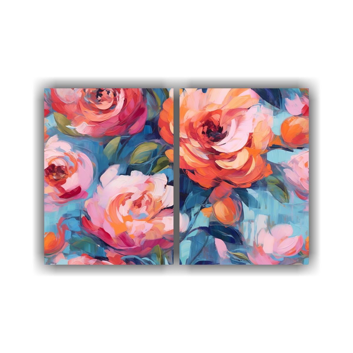 GENERICO - Cuadro Lienzo Tela Acuarela Flores Coloridas 120x80 Cm