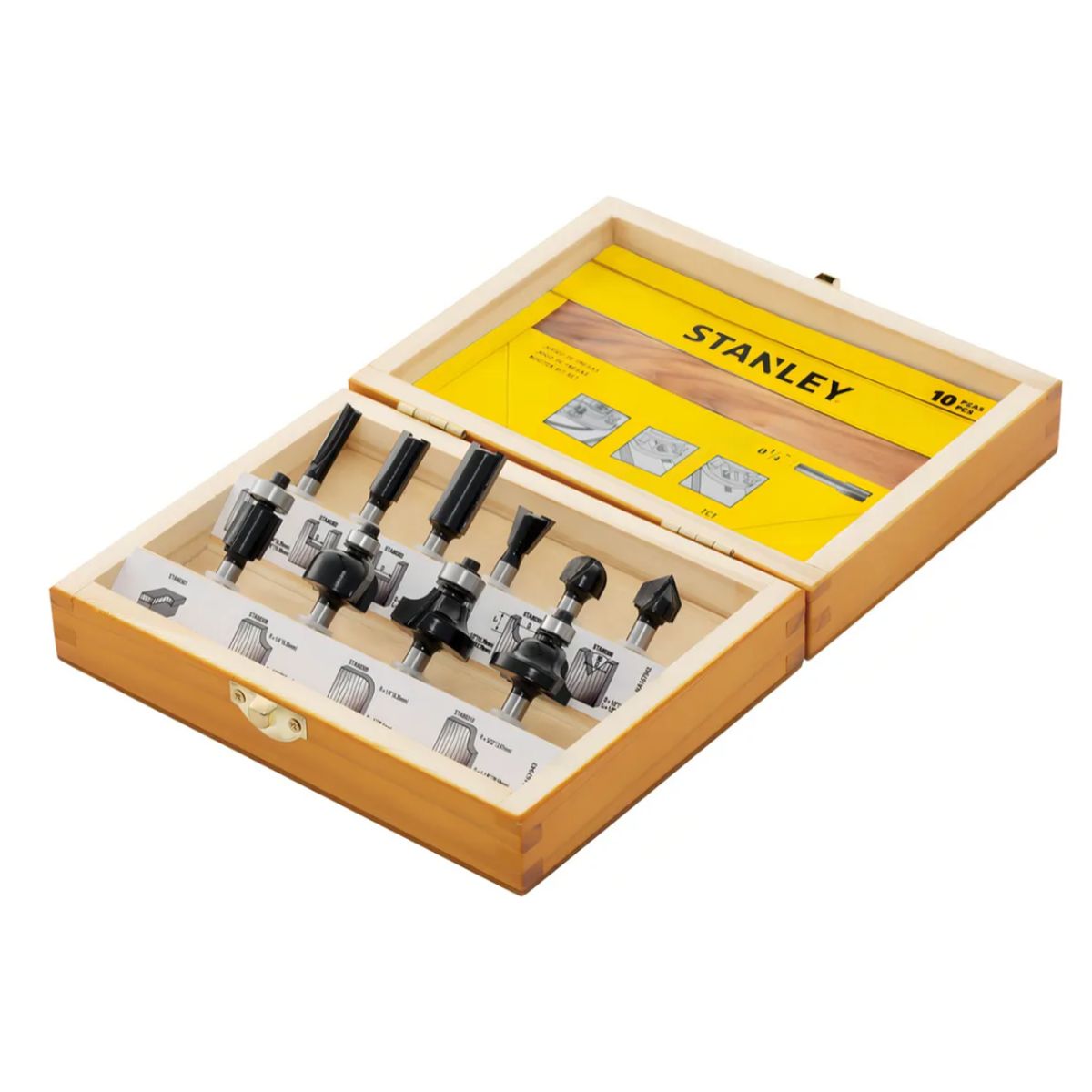 STANLEY - JUEGO FRESAS VASTAGO 1/4 10 PIEZAS (STA80000) STANLEY