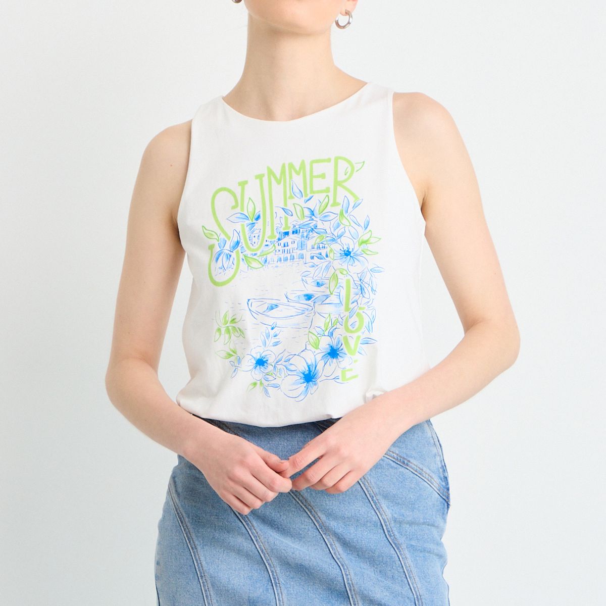 IO - Polera Sin Mangas Mujer Crudo Io