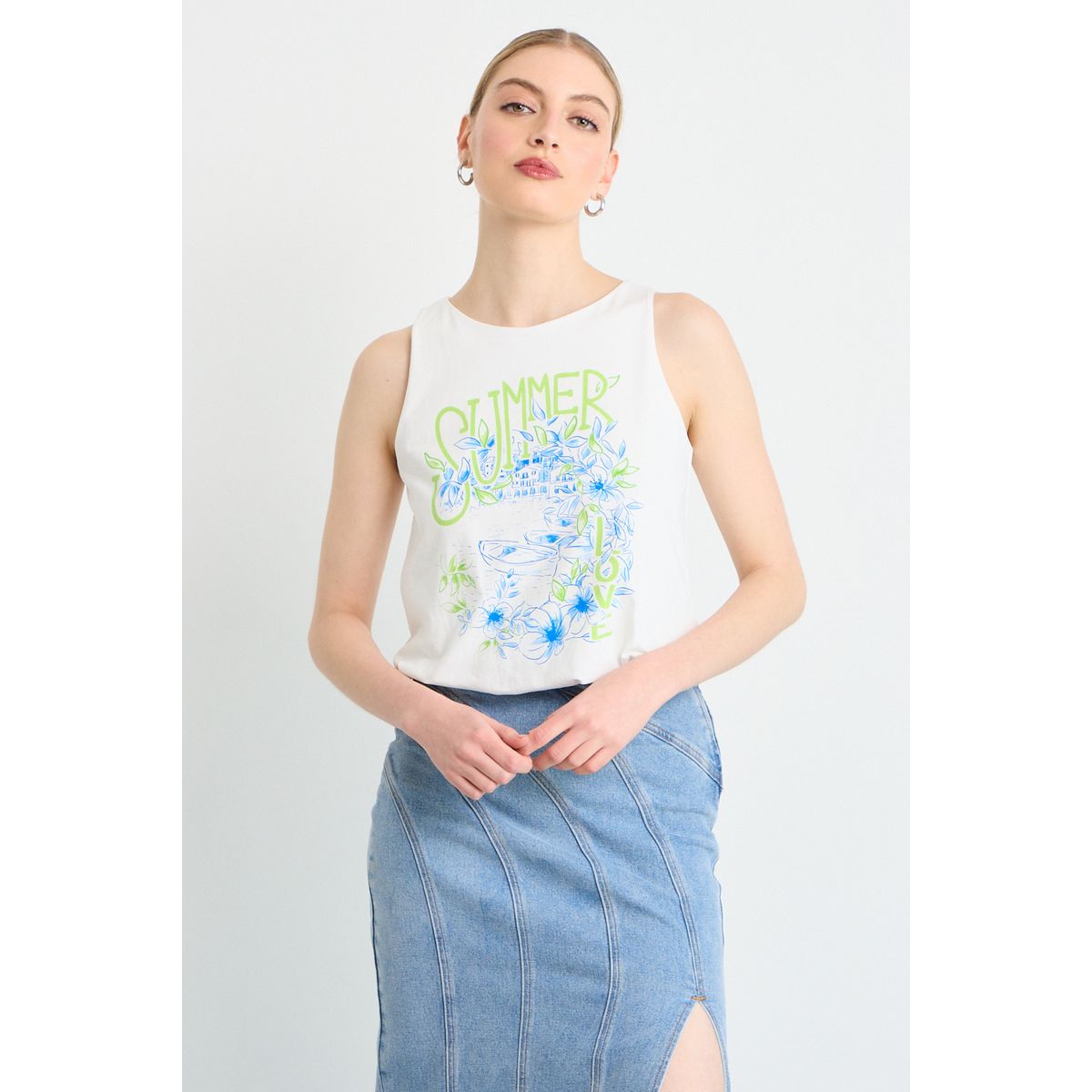 IO - Polera Sin Mangas Mujer Crudo Io