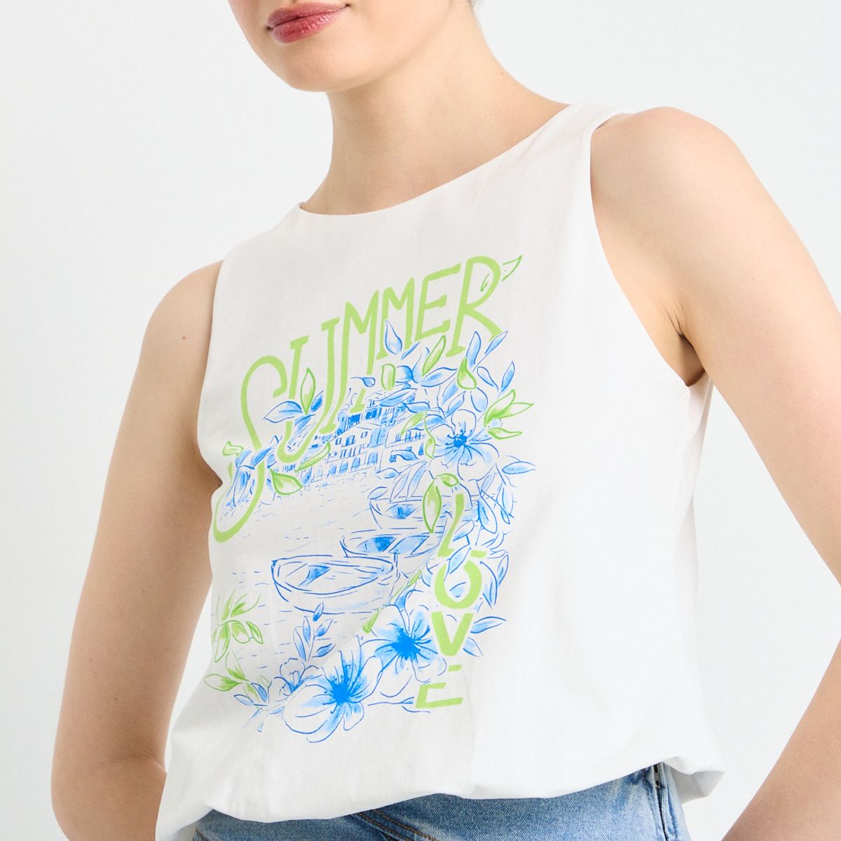 IO - Polera Sin Mangas Mujer Crudo Io