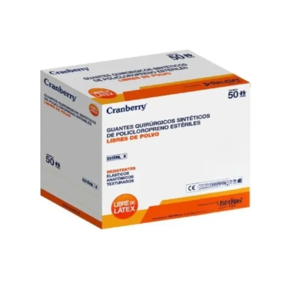 CRANBERRY - Guante Esterile Policloropreno Quirurgico CRANBERRY 50 pares talla 8,5