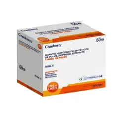 CRANBERRY - Guante Esterile Policloropreno Quirurgico 50 pares talla 8,5