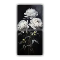 GENERICO - Pintura Decorativa En Lienzo Estilo PEONIAS 80x160 Cm