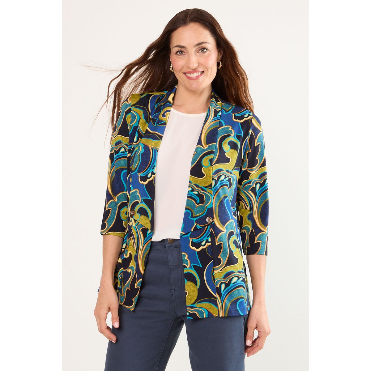 MA GRIFFE - Tapado Abierto Mujer Azul Magriffe