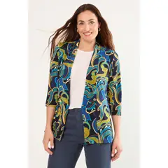 MA GRIFFE - Tapado Abierto Mujer Azul Magriffe