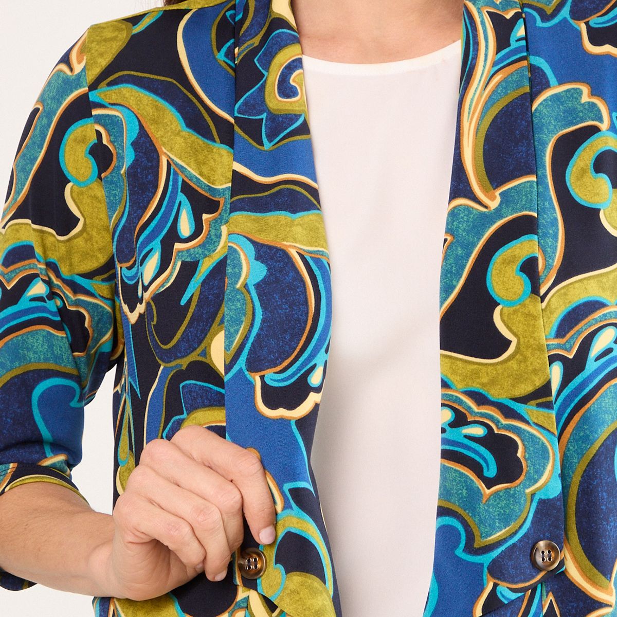 MA GRIFFE - Tapado Abierto Mujer Azul Magriffe