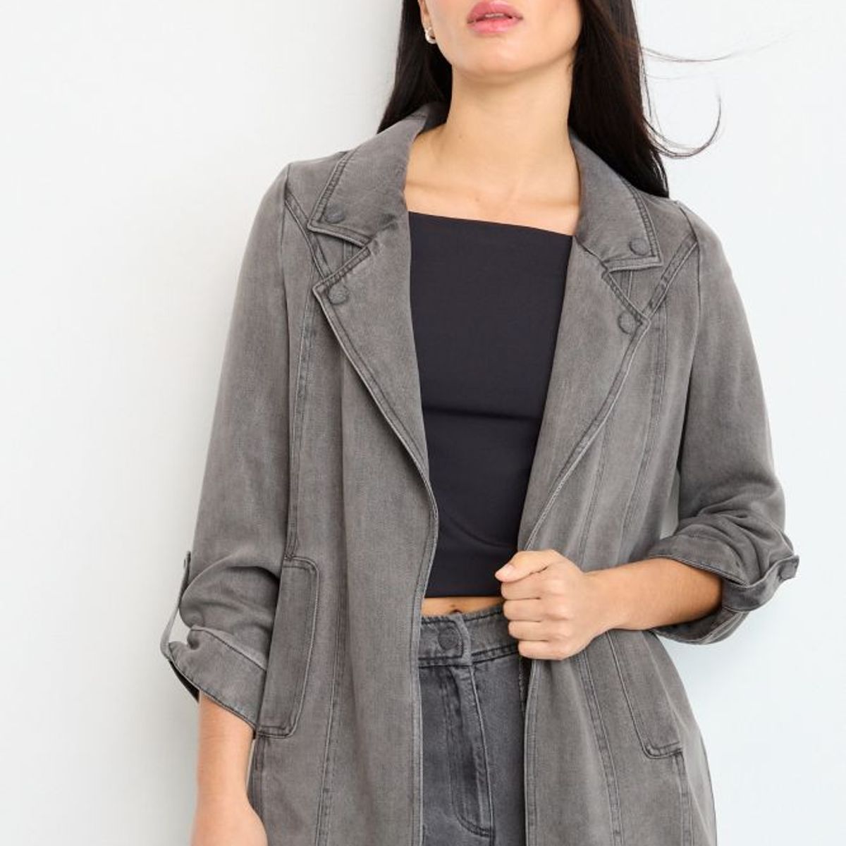 IO - Tapado Abierto Mujer Gris IO