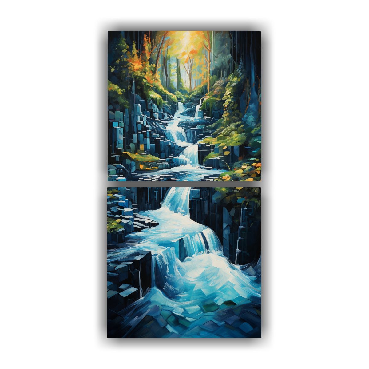 GENERICO - Dos Lienzos Abstractos Decorativos Exclusivos Con 70x140 Cm