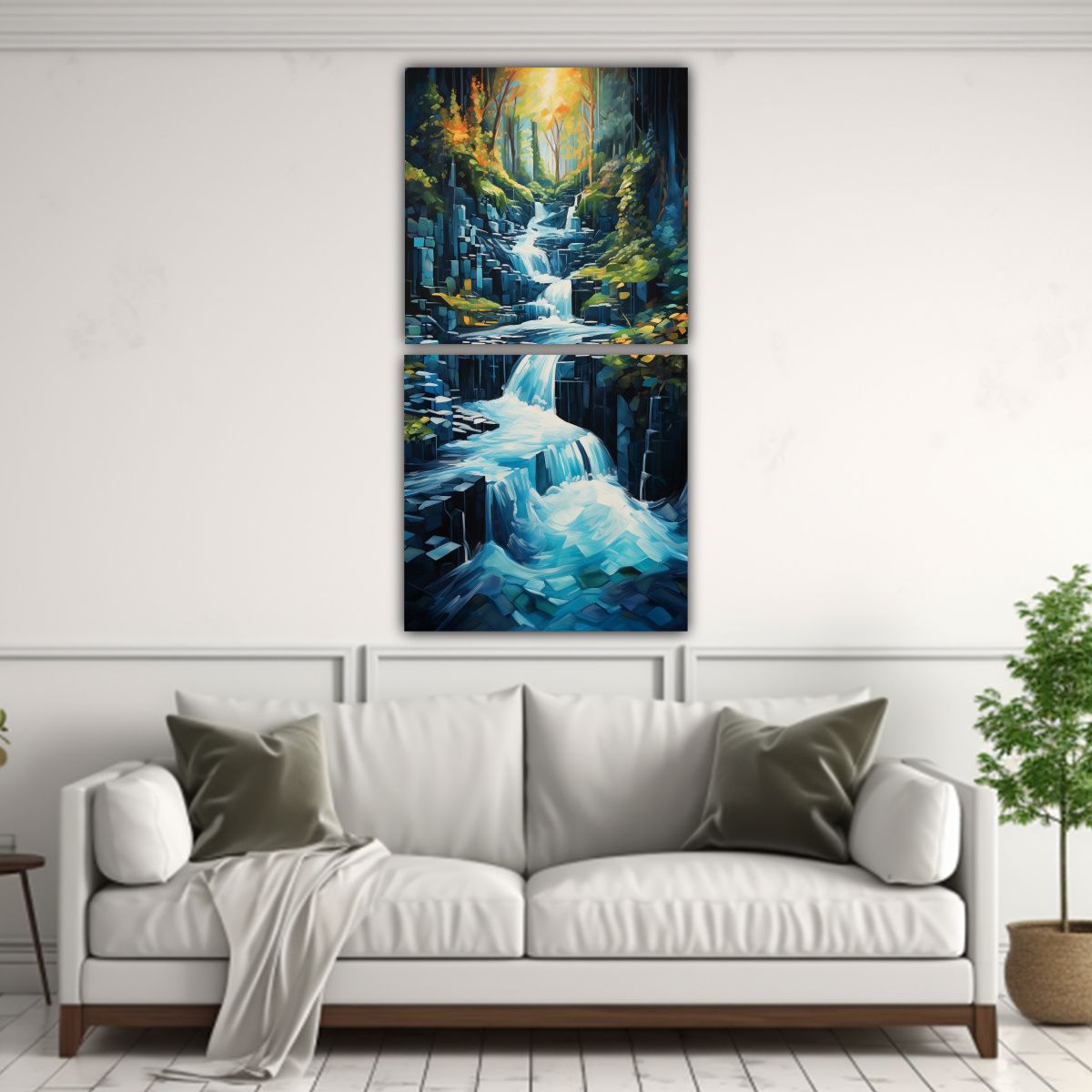 GENERICO - Dos Lienzos Abstractos Decorativos Exclusivos Con 70x140 Cm