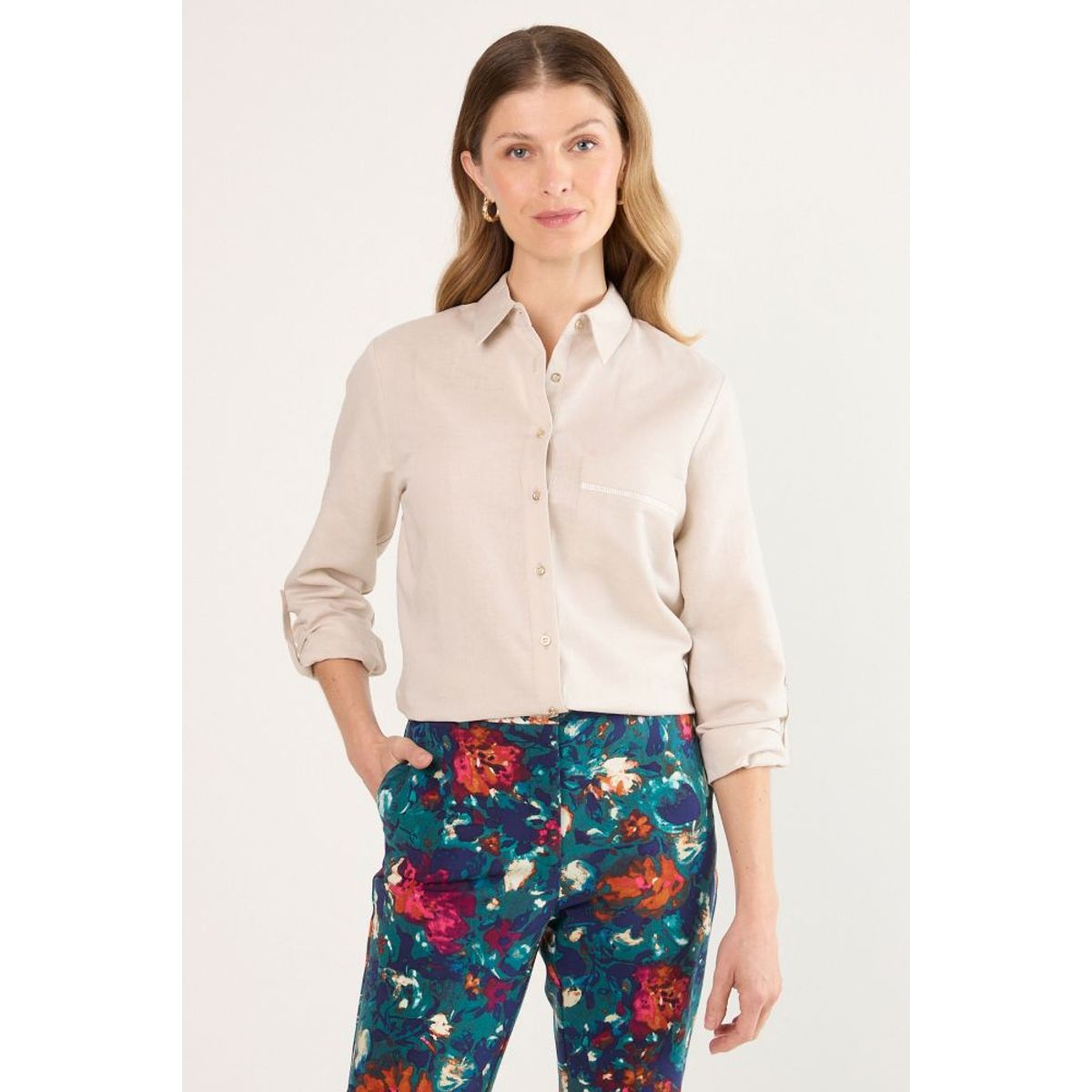 MA GRIFFE - Blusas Manga Larga Mujer Beige Magriffe