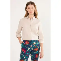 MA GRIFFE - Blusas Manga Larga Mujer Beige Magriffe