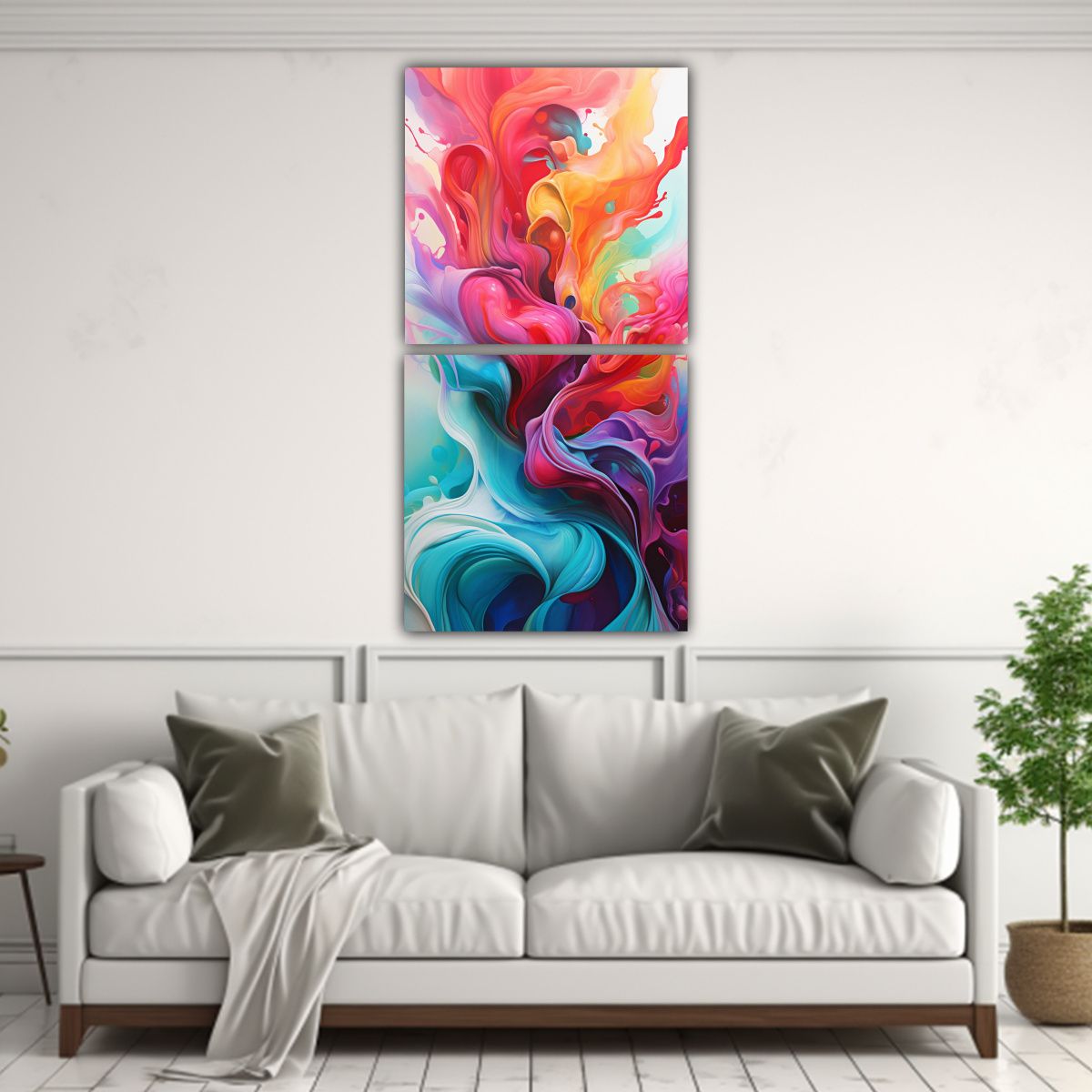 GENERICO - Pinturas Abstractas Coloridas Para Oficina 80x160 Cm