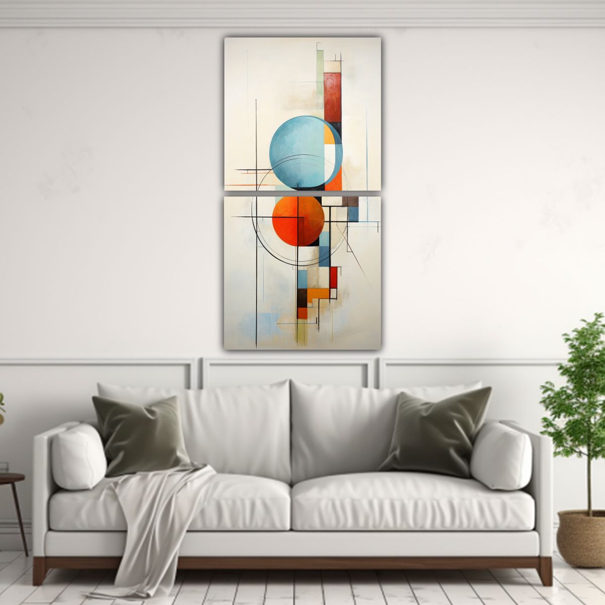 GENERICO - Cuadros Abstractos Geométricos De Tema Clásico 70x140 Cm