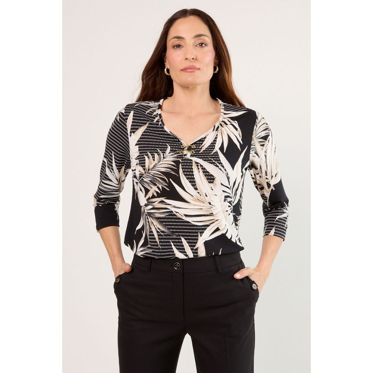 MA GRIFFE - Polera Manga Larga Mujer Negro Magriffe