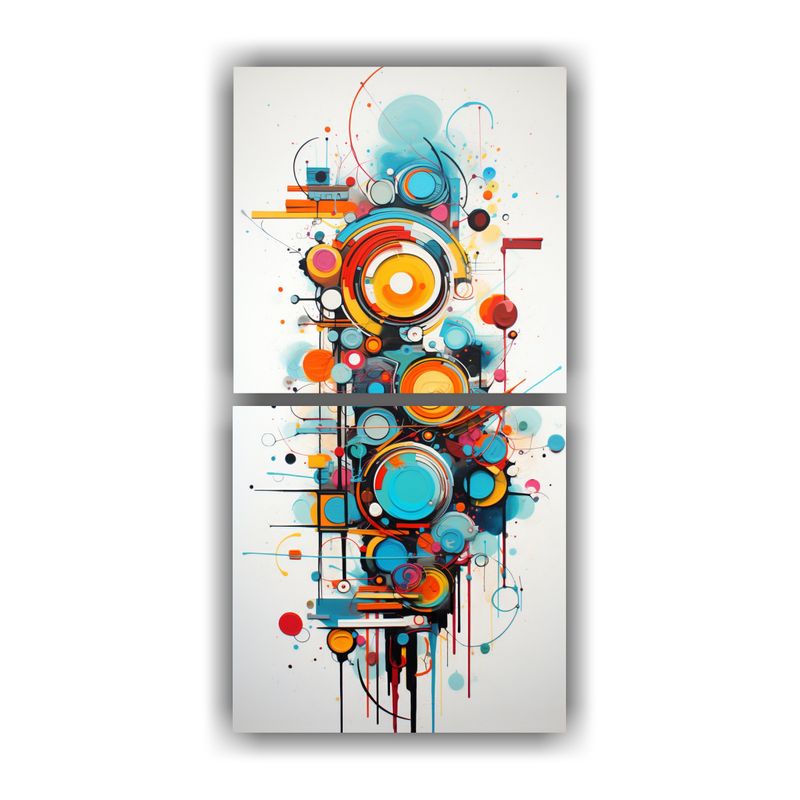 GENERICO - Cuadros Abstractos En Tonos Claros Para Decorar 70x140 Cm