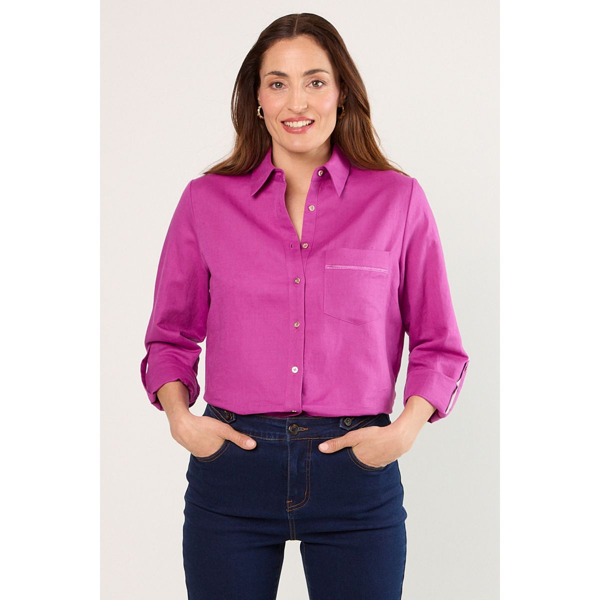 MA GRIFFE - Blusas Manga Larga Mujer Violeta Magriffe