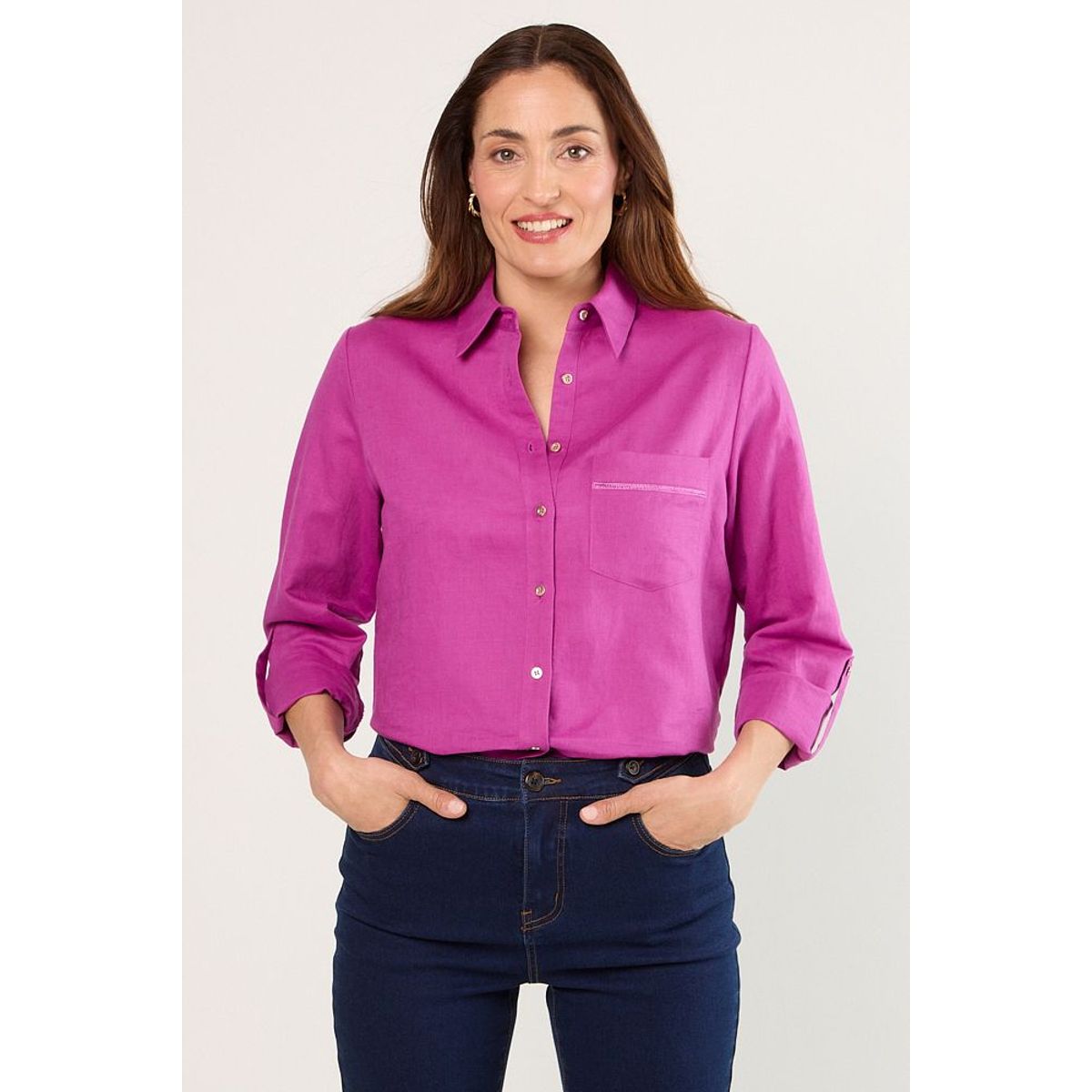 MA GRIFFE - Blusas Manga Larga Mujer Violeta Magriffe