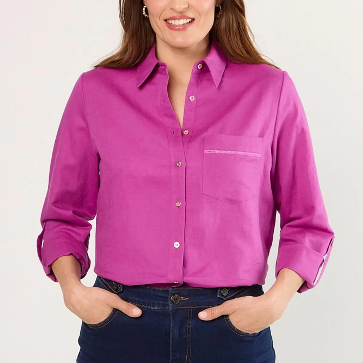 MA GRIFFE - Blusas Manga Larga Mujer Violeta Magriffe