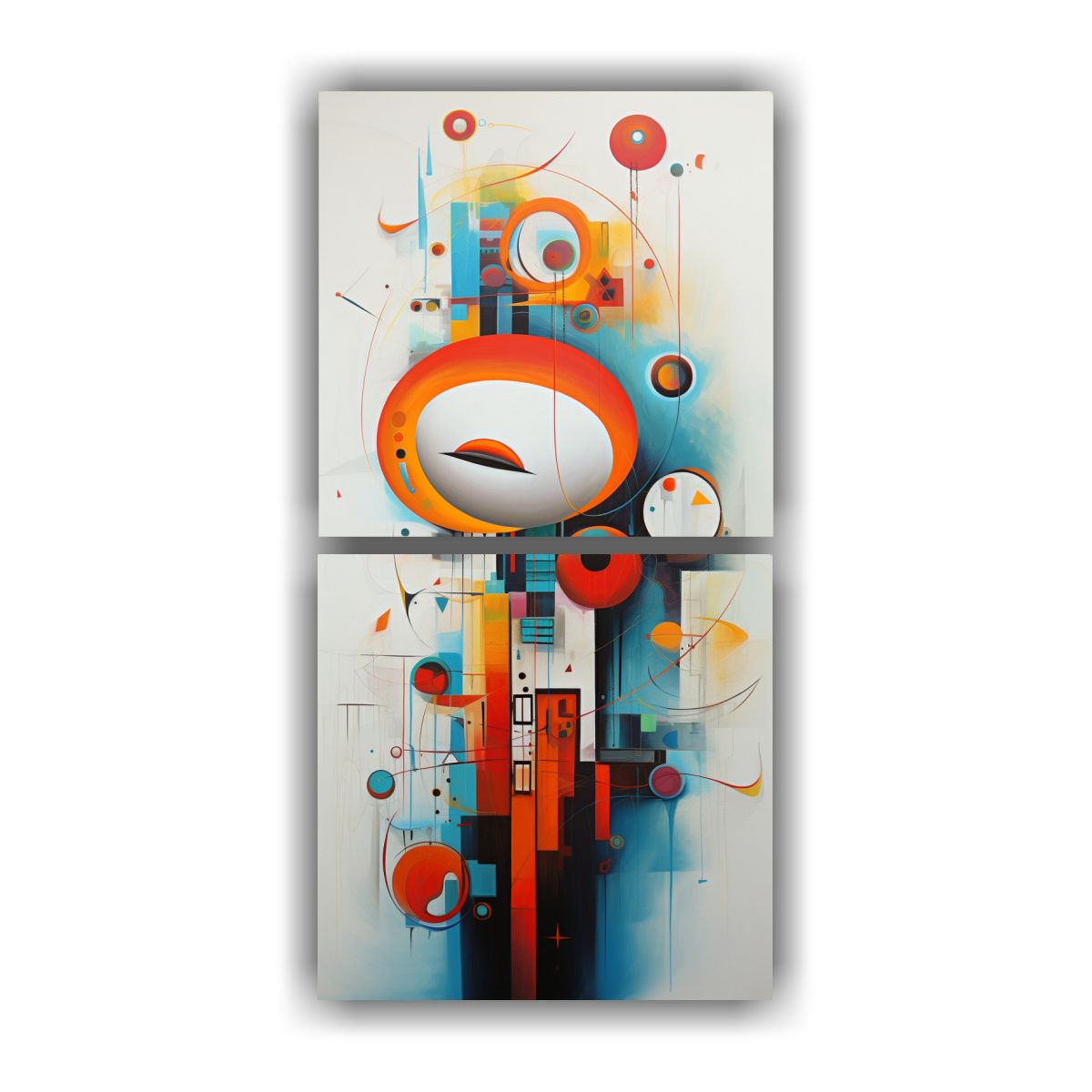 GENERICO - Cuadros Abstractos De Gran Tamaño En Forma De 70x140 Cm
