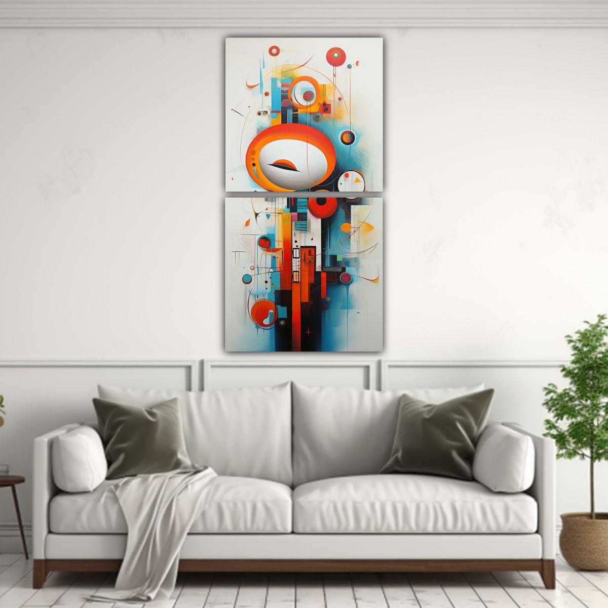GENERICO - Cuadros Abstractos De Gran Tamaño En Forma De 70x140 Cm