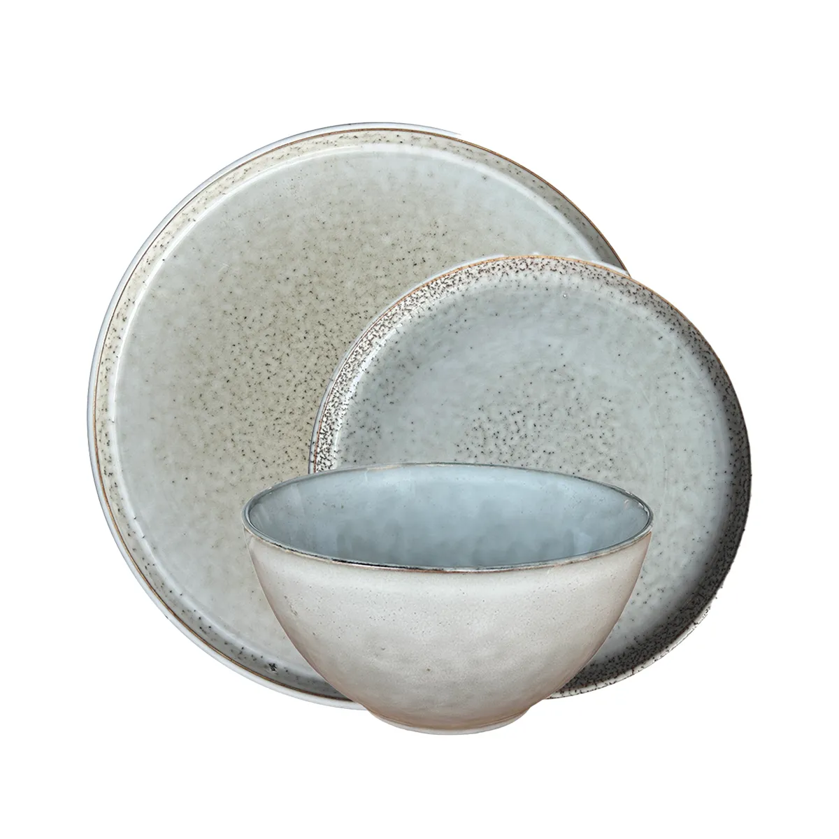 GENERICO - Set Vajilla 18 Piezas Cerámica Gris Linea Oslo