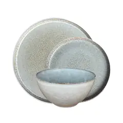 GENERICO - Set Vajilla 18 Piezas Cerámica Gris Linea Oslo